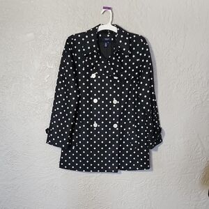 Black Polka Dot Double-Breasted Coat